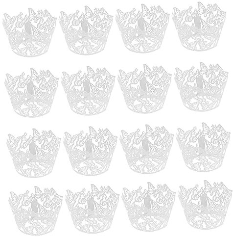 LABRIMP 50 Stück Schmetterling Dekoration Cupcake-förmchen Aus Papier Ausgehöhlte Kuchenförmchen Für Desserts Backförmchen Für Hochzeiten Und Geburtstage