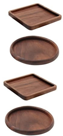 Amosfun 4 Piezas Posavasos de Madera montaña Rusa Posavasos portavasos café Mantel de Madera Alfombrilla portavasos de de té os Bambú Leopard
