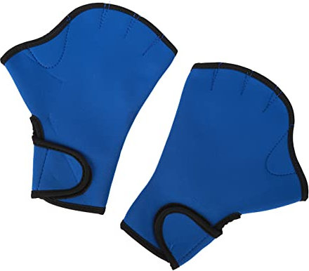 Neopren-Schwimmhandschuhe, Blue Water Fitness mit Verstellbarem Handgelenkverschluss für Wasserfitness, Rundenschwimmen, Surfen und Tauchen (L)