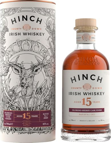 Hinch Irish Whisky aged 15 years Oloroso Sherry Cask Finish 46% vol • limitierte Auflage Batch No. 1 2023 in Geschenkpackung (1 x 0.7 l)