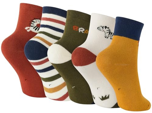 HOTUT Kinder Wintersocken,5 Paar Socken Kinder, Weich und bequem,dicke Thermosocken Strümpfe Winter Mädchen und Jungen