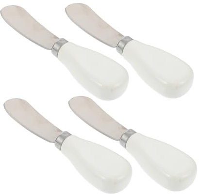 Amosfun 4stücke Edelstahl Creme Spatel Keramik Backspatel Hitzebeständiger Werkzeug Zur Kuchenherstellung Backschaber Für Mischen Und Formen