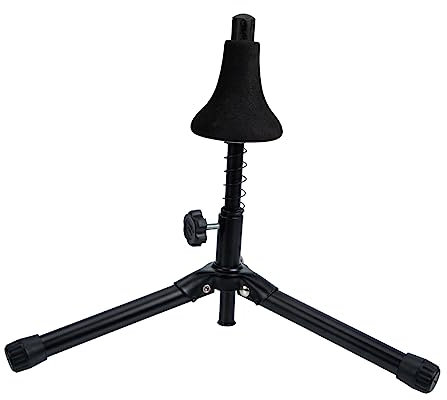 DRESSOOS Ständer für Trompetenblasinstrumente Klarinette Trompetenregal mehrere Trompetenständer Faltbarer Trompetenhalter Kurzer Trompetenständer Flügelhornhalter Lagerregal Eisen Black