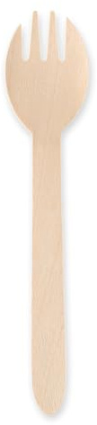 FRANZ MENSCH 2000 Stück NATUREStar Göffel | Holz, FSC® 100%, natur, L: 16cm, Karton, Einwegbesteck Holzlöffel, Holzbesteck, Holzgabel, Einweg Göffel, Eimal Göffel