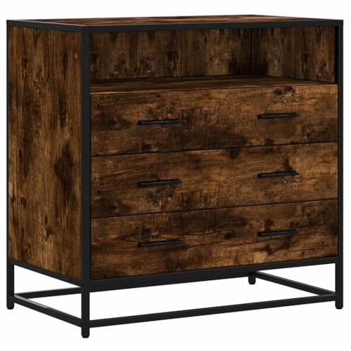 vidaXL Cómoda de Madera contrachapada Roble Ahumado 70x41x70 cm, cómoda, Armario, Armario de almacenaje, sifonier, Armario archivador