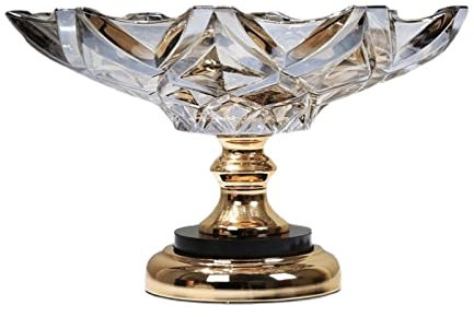 Frutero de encimera, frutero de cristal, plato de fruta con base alta, bandeja con forma geométrica, decoración de mesa, mesa de café, cuenco para aperitivos, frutero para cocina, frutero de pede
