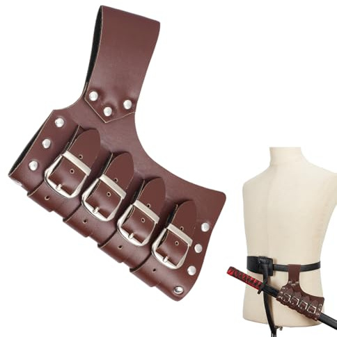 nbeads Mittelalterlicher Schwertfrosch, Leder-Schwertscheide Verstellbares Schwertholster Wikinger Krieger Kostüm für Halloween Renaissance Zubehör, Kokosnussbraun