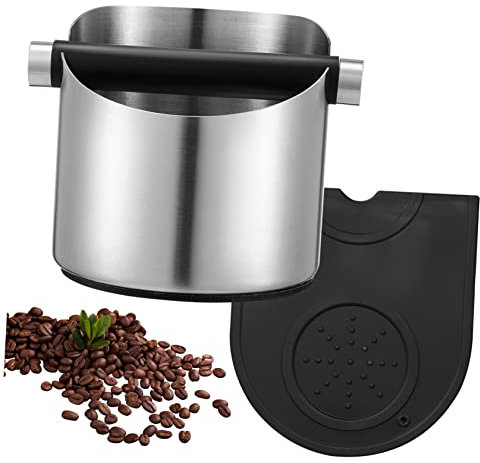 Alipis Kaffee-abklopfbox Aus Edelstahl Kaffeesatzbehälter Mit Abnehmbarer Stange Und Anti-rutsch-pad Praktisches Zubehör Für Haushalte Und Cafés