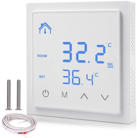 Termostato inteligente GOEDCH 16A: Termostato de ambiente, Ther mostat digital empotrado, Therm ostat Calefacción por suelo de agua, Ther mostat digital para calefacción de agua Chau ffage por el