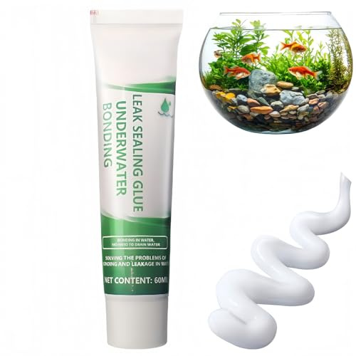 Fish Tank Repair Glue,Clear Silicone Sealant Waterproof,Strong Adhesion Sealant for Aquarium & Pond,Instant Repair,Transparent,Fish Safe Formula,Long-Lasting Protection,Wide Application,Compact