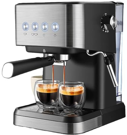 Machine à expresso professionnelle 20 bars semi-automatique avec réservoir d'eau amovible de 1,5 l pour machine à cappuccino et latte à la maison