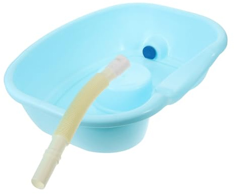 Bacinella Lavatesta Portatile per Allettati Anziani in Abs | Tubo Incluso, Verde Chiaro, Uso Ospedali e Postpartum, Soluzione Leggera per Lavaggio Chioma a Letto