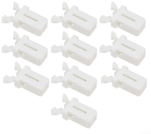 Zilimontt Cerradura de basura con interruptor de autobloqueo, clip de reparación de pestillo de plástico, compatible con tapa táctil, cubos de basura de cocina y cajas de almacenamiento, (blanco, 10