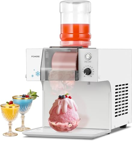 FOHERE Gewerbliche Schnee-Eismaschine 75kg/24h - Edelstahl Bingsu Maschine