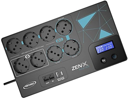Infosec 661260 Gruppo di continuità ups 1000VA Line Interactive con AVR Nero