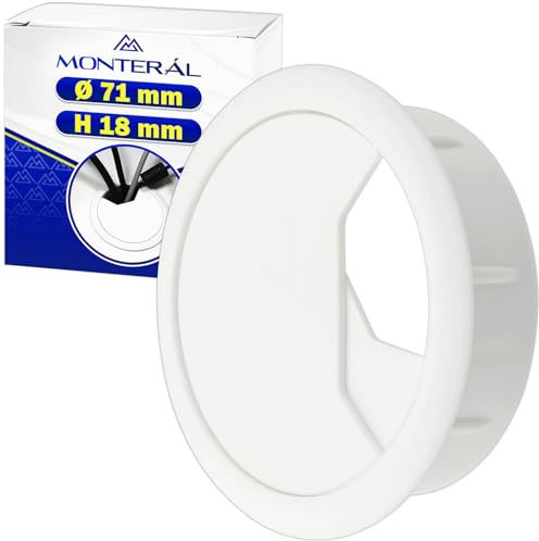 Pasacables Escritorio Ø60/71x18 mm - Tapa Pasacables Mesa Color Blanco | MONTERAL