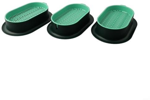 Herbe à chat sans terre avec chambre de séparation de l'eau, conçue pour un entretien facile et une croissance en intérieur inodore de l'herbe fraîche et nutritive pour chats (vert foncé + vert herbe)