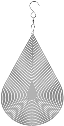 CNAFGBGG Vindsnurror utomhus, 20 x 30 cm 3D vattendroppar metall vindsnurra för inomhus utomhus trädgård dekoration.