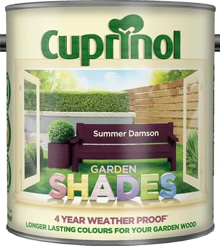Summer Damson Shades Matt Wood Treatment 2.5L | Exterior Wood Paint and Protector | Matt Finish for Sheds Fences Garden Furniture and Outdoor Timber