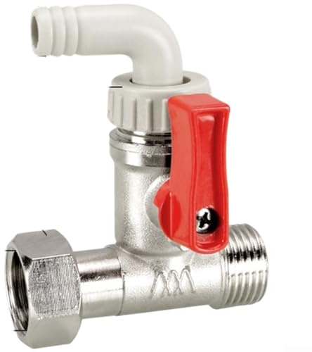 Valvola di scarico in ottone per impianto idraulico domestico, design con filettatura a 4 punti con connessione ABS rimovibile (rosso)