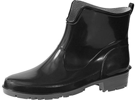 Ladeheid Botines de Agua en PVC para Mujer Botas de Lluvia Botines Impermeables de Caucho Zapatos de Goma para Primavera Wellington Boots Botas Cortas LA-930 (Negro, 39 EU)