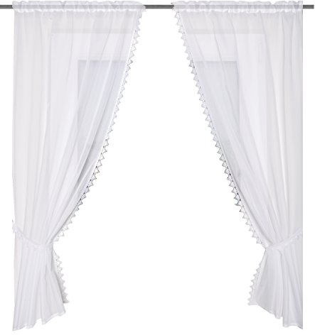 Home fashion RAFFGARNITUR BATIST, Stoff, weiß, 125 x 75 cm, 2-Einheiten