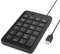 Moko Mini USB Ziffernblock, 1.5 M Kabel Numerische Tastatur Keypad mit 23 Tasten Multifunktionstasten, Tragbare USB Nummernblock Zusatztastatur Ultra Dünn Numpad für iMac Laptop PC Notebook, Schwarz