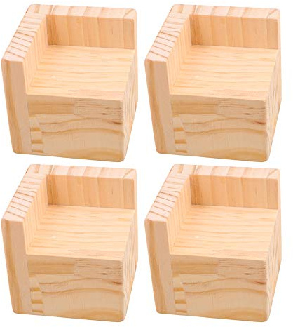 RDEXP 7.5x7.5x7.3cm Desk Extender Wood Bed Desk Riser Lifter Table Furniture Feet Lift Storage Set of 4