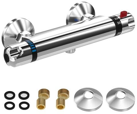 LADOKEE Mitigeur Douche Thermostatique avec Bouton de Sécurité 38 °C