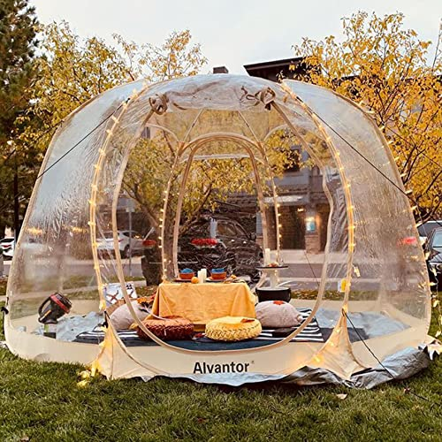 Alvantor Bubble-Zelt,Sichtschutz,Haus,Zimmer,Camping,Baldachin,Pavillon für 8-10 Personen für Terrasse, groß, übergroßer Wetterschutz,Premium-Gewächshaus,schnelles Pop-up-Zelt,Beige,3,65 m x 3,65 m