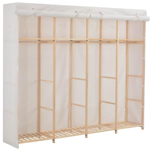 vidaXL Kleiderschrank Weiß 200 x 40 x 170 cm Stoff