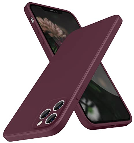 SURPHY Flat Silicone Case Compatible with iPhone 11 Pro, Individual Lens Protection, Liquid Silicone Material, Plum