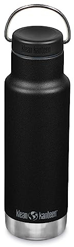 Klean Kanteen Isoliert, klassisch, schmal, 340 g (mit Schlaufenkappe), Schwarz