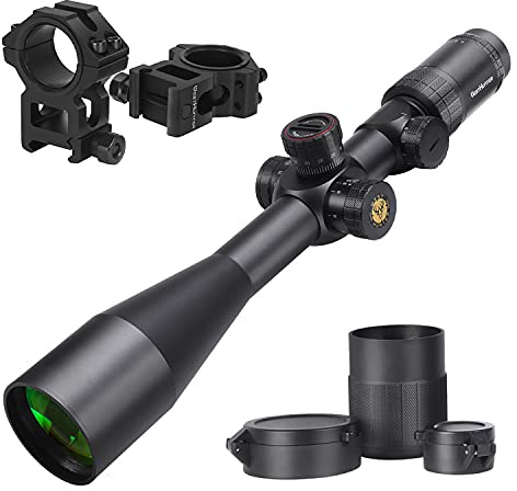WestHunter Optics WHI 6-24x50 SFIR FFP Scope, First Focal Plane Red Green Illuminated Etched Glass Reticle, 30mm Tube Tactical Precision 1/10 MIL Scopes | Picatinny Kit C