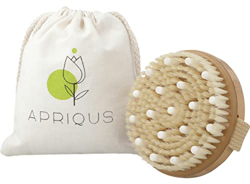 Apricus Wet & Dry Brush | Natural Bristle Exfoliator for Lymphatic Drainage, Dead Skin Removal, Cellulite Reduction & Improved Blood Circulation