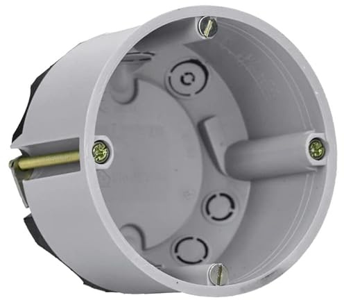 20 Stück Brandschutzdose flach Ø 68x49mm für F30-F90 rauchdicht zertifiziert Kunststoff PP Grau-Schwarz Voxura