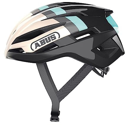 ABUS Rennradhelm StormChaser - Leichter und komfortabler Fahrradhelm für professionellen Radsport für Damen und Herren - Gold/Türkis, Größe S