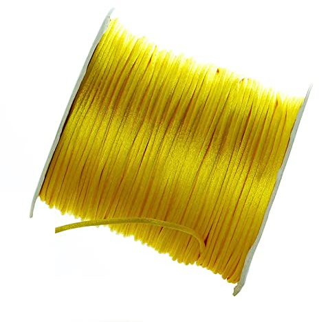 Cordoncino di seta per perline in nylon satinato, lunghezza 1,5 mm, lunghezza 1,5 mm, filo di macramè, per collana e braccialetti intrecciati per creazione di gioielli