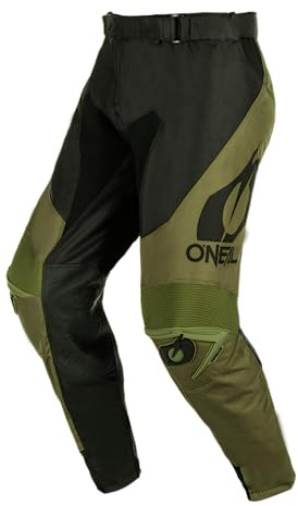 O'NEAL Pantalones Motocross Moto Enduro Tejidos Denier duraderos, protección térmica de Cuero en ambas Rodillas Interiores Pantalones Mayhem Hexx V.24 Adulto Negro Verde Talla 42