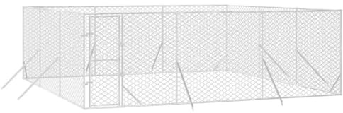 vidaXL Chenil d'extérieur pour Chiens argenté 6x6x2 m Acier galvanisé