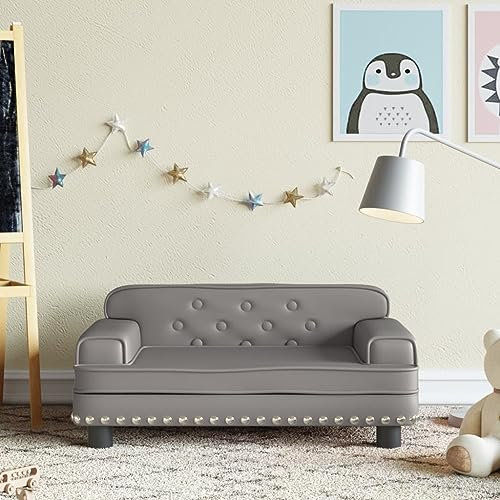 INLIFE Kindersofa Grau 70x45x30 cm Kunstleder,7,45 KG,3196303