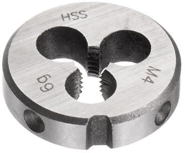 QUARKZMAN Filières à Fileter Rondes, Filetage Métrique M4 x 0.7 (Droite), Acier Rapide (HSS) Outil de Réparation de Filière de Coupe de Vis