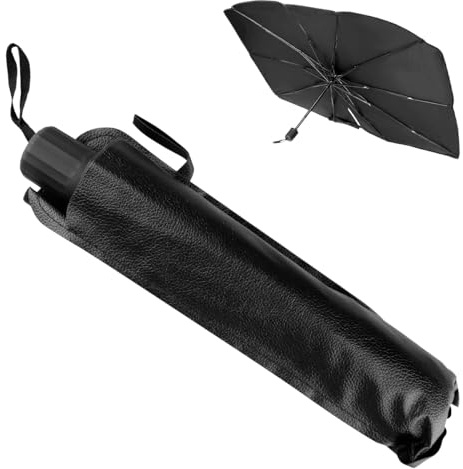 Thyonta Sun Protection and Heat Insulation Car Umbrella Inner Sunshade with Mirror Opening Suitable for Car Center Console Outdoor Self-Drive Touring