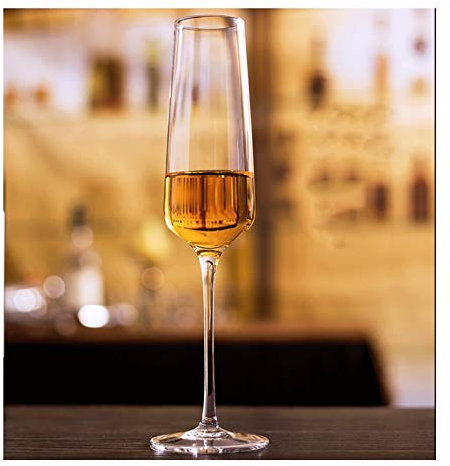 RUNZE765Z Champagnerkelche Kleines Era-Champagnerglas, Sektkelch, Hochzeits-, Jubiläums 9 Unzen, 6 Stück, transparent. Schaumweingläser