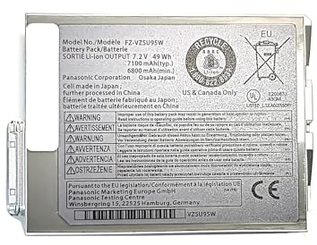 49Wh 7.2V 6800mAh FZ-VZSU95W FZ-VZSU95 Laptop-Akkus für Panasonic FZ-M1 FZ-B2 Touchpad Series PAFZVZSU95W FZ-VZSU94 FZ-VZSU95R