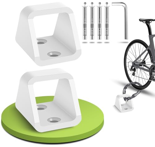 Poprkdre Anclaje de Suelo, Anclaje Antirrobo de 5 mm de Grosor con Tornillos de Acero Inoxidable, Antirrobo para E-Bike & Moto & Bicicletas (2 Unidades)