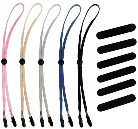 Mervokl Lot de 5 Clips réglables avec 6 réducteurs de Taille de Chapeau, Bande Anti-Perte pour Golf, Bateau, pêche, Chapeau d'extérieur