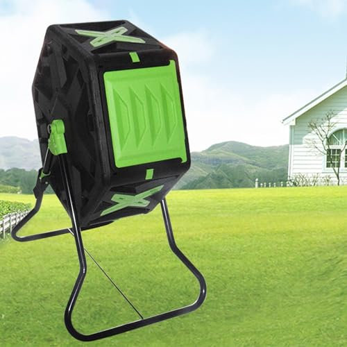Composteur de Jardin, Accélérateur de Compost, Petit Composteur à Chambre de 70 L / 18,5 Gallons, Baril Robuste à Cadre en Acier for Potager