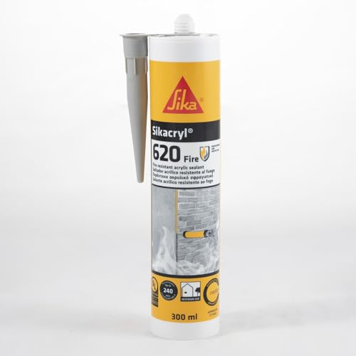 SIKA - Masilla acrílica cortafuegos - Sikacryl-620 Fire - Gris - 600ml | Protección contra incendios - Para juntas y pasos de cables/tuberías - Relleno de huecos - Fácil aplicación