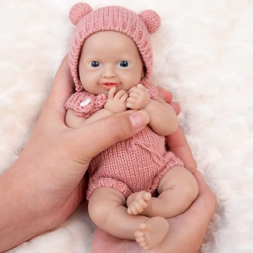 Vollence Muñeco de Silicona Bebé Reborn 20cm, Muñeco Realista, no de Vinilo, Cumpleaños - niña